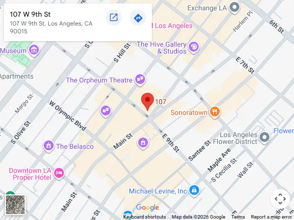 Location, 107 W 9th St, Los Angeles, CA 90015 Location, 107 W 9th St, Los Angeles, CA 90015